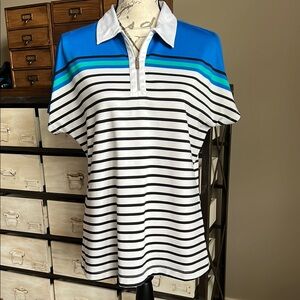 Tail Blue & Black Stripe Polo Shirt